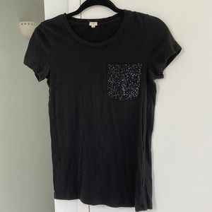 J.Crew vintage cotton t with sequin pocket - Small